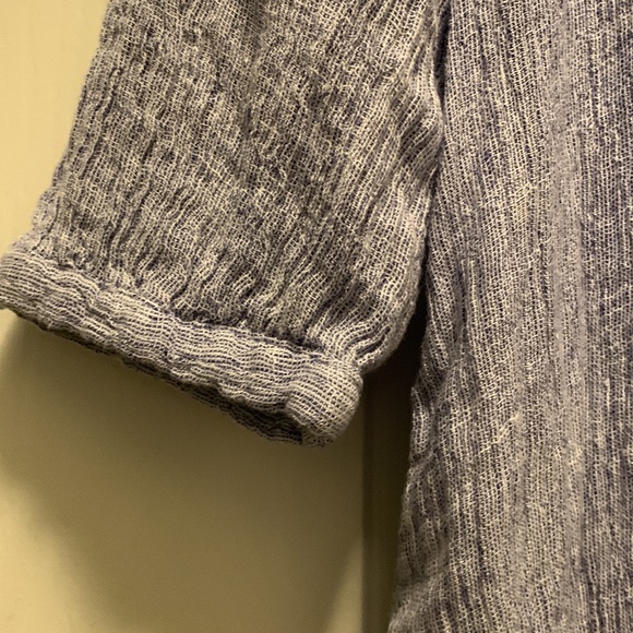 Zara gauzy Linen Tunic Dress, with pockets, blue & white woven fabric, NWT - Picture 6 of 11